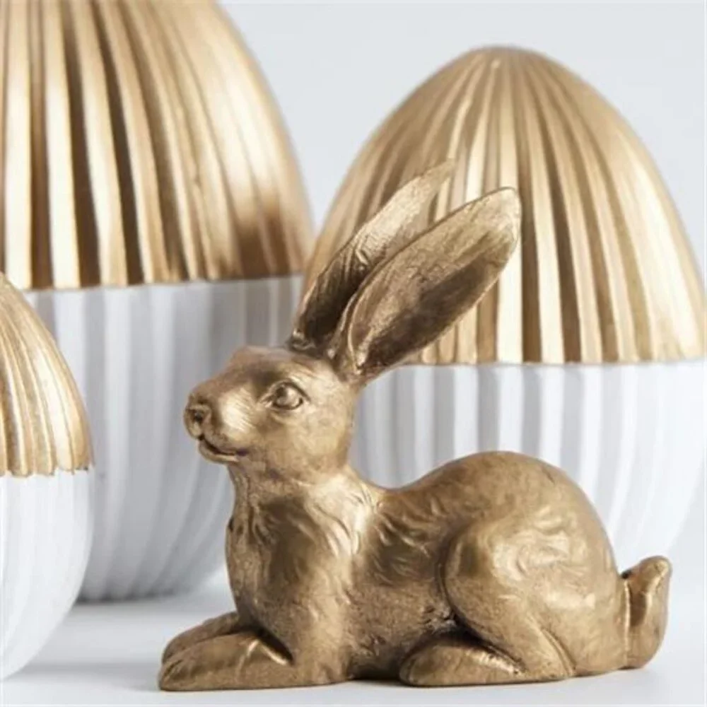 6PCS Easter Decorations with 3 Rabbits and 3 Gold Easter Eggs - Picture 6 of 6